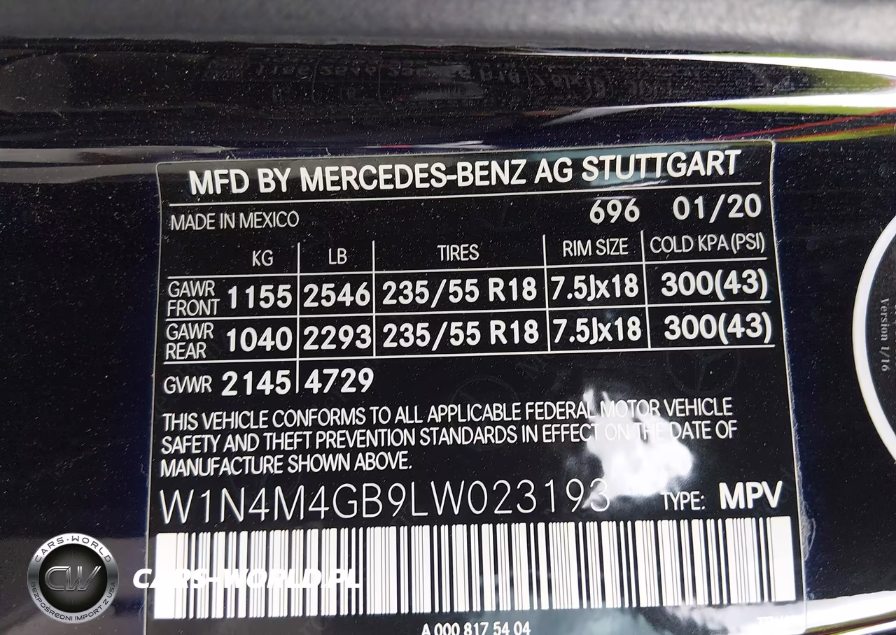 2020 Mercedes-Benz Glb 250 VIN:W1N4M4GB9LW023193 - 9