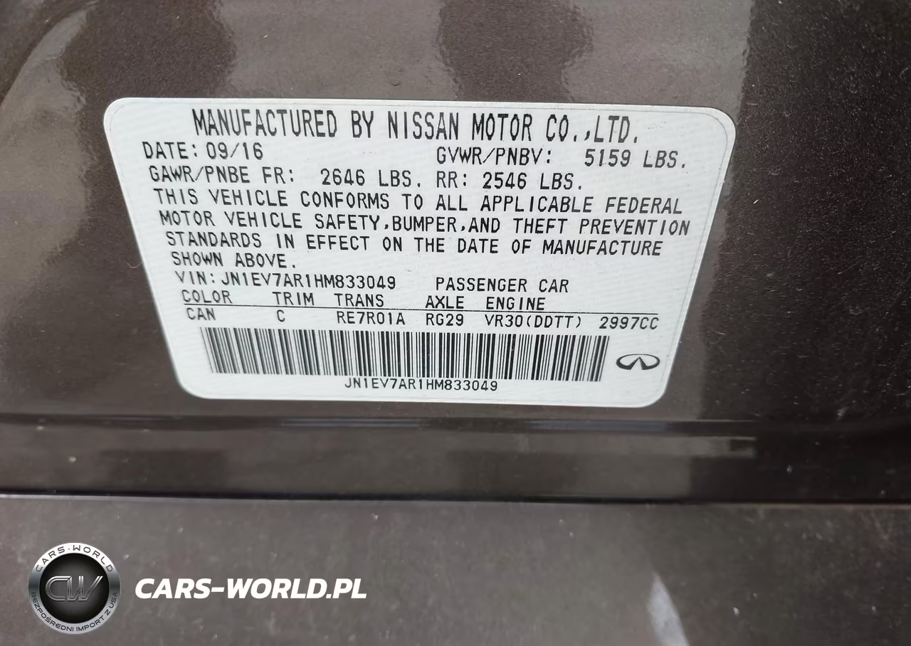 2017 Infiniti Q50 3.0T Premium VIN:JN1EV7AR1HM833049 - 9