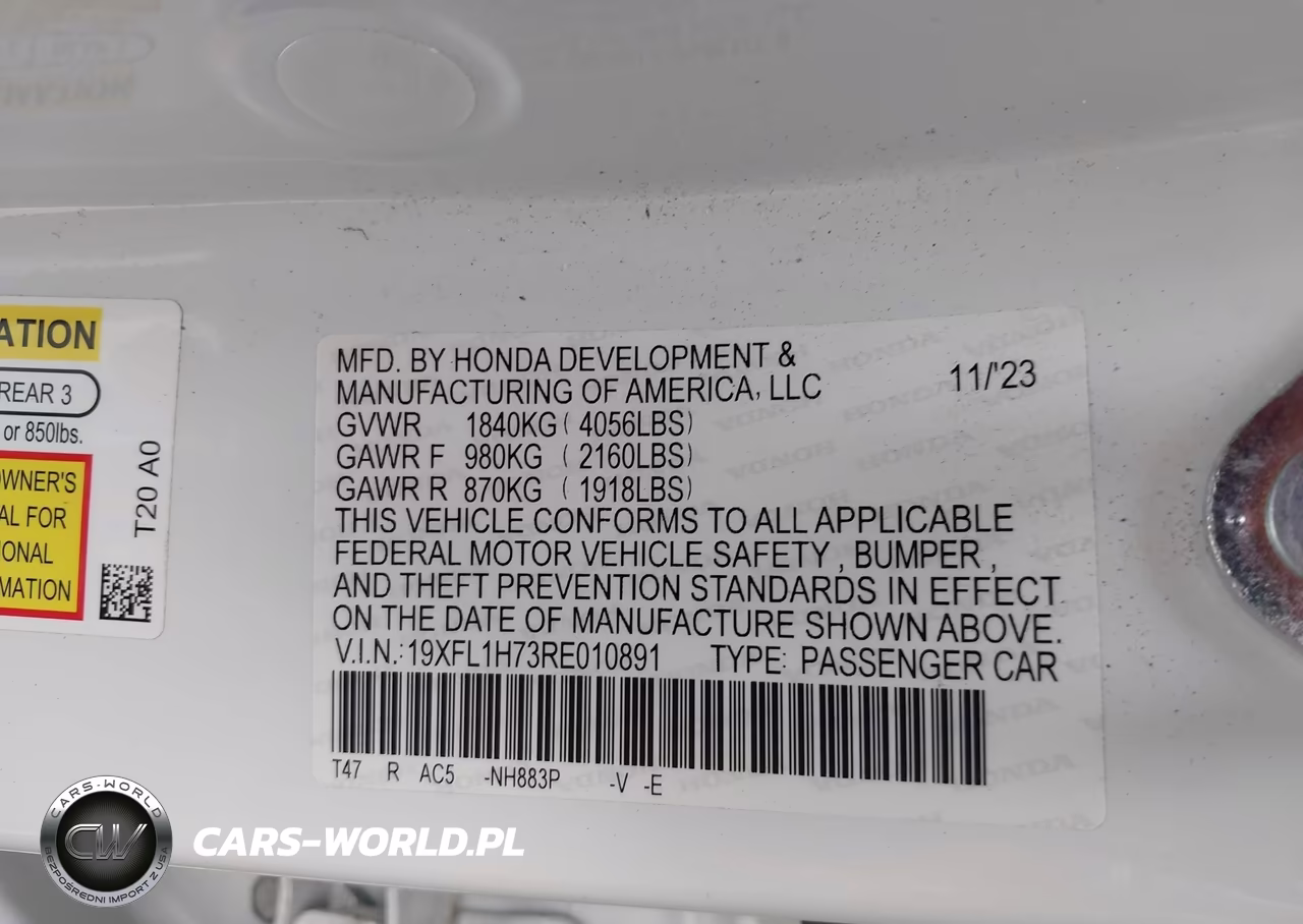 2024 Honda Civic Ex-L VIN:19XFL1H73RE010891 - 9