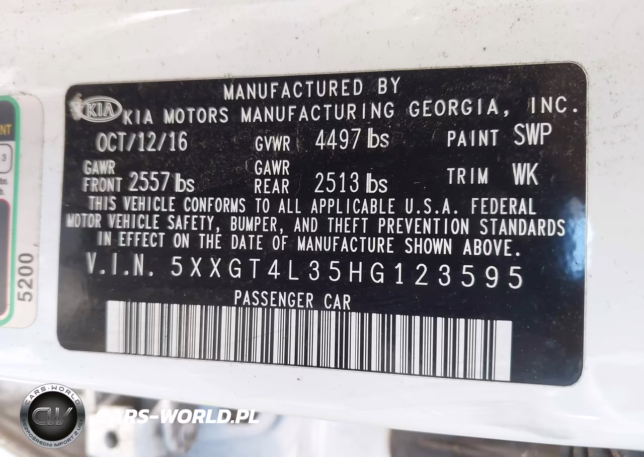 2017 Kia Optima Lx VIN:5XXGT4L35HG123595 - 9
