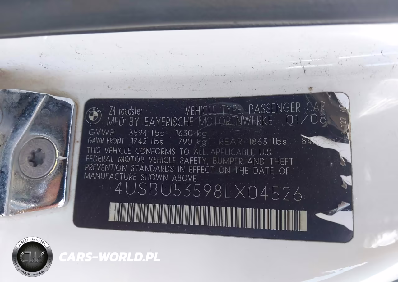 2008 BMW Z4 3.0Si VIN:4USBU53598LX04526 - 9