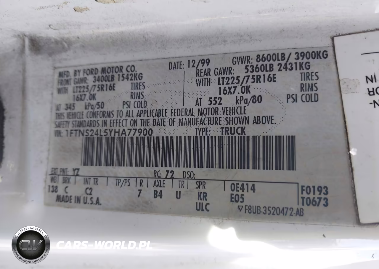 2000 Ford E-250 VIN:1FTNS24L5YHA77900 - 9