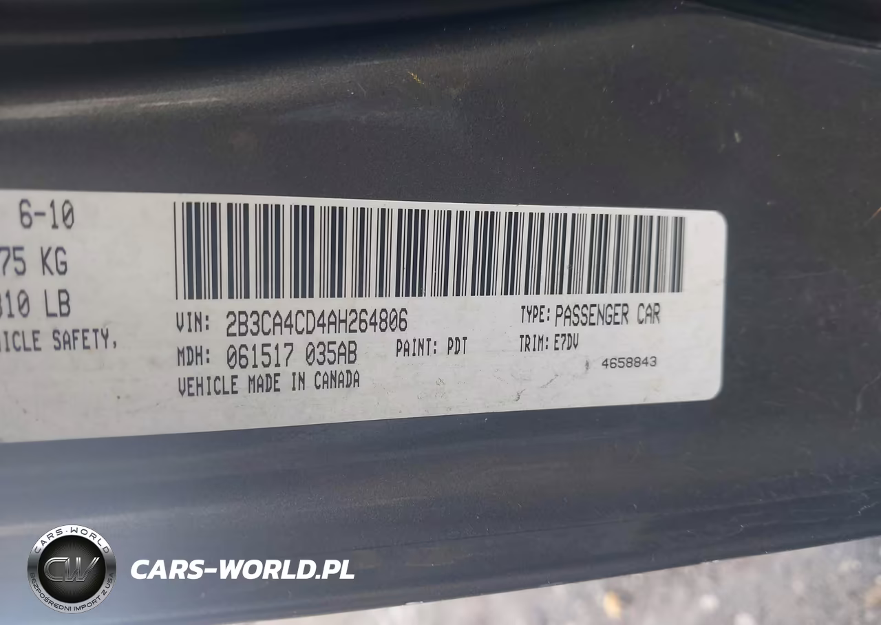 2010 Dodge Charger VIN:2B3CA4CD4AH264806 - 9