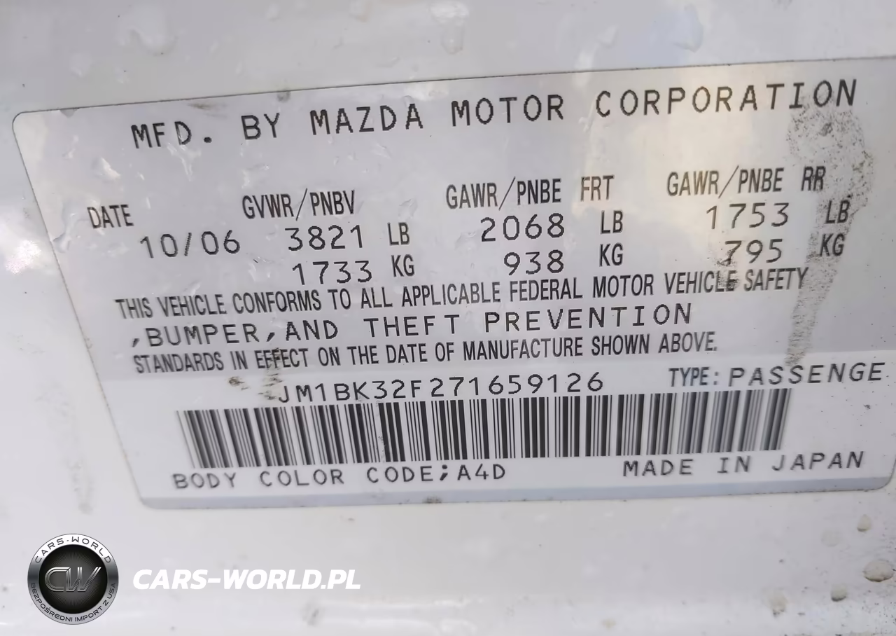 2007 Mazda Mazda3 I Touring VIN:JM1BK32F271659126 - 9