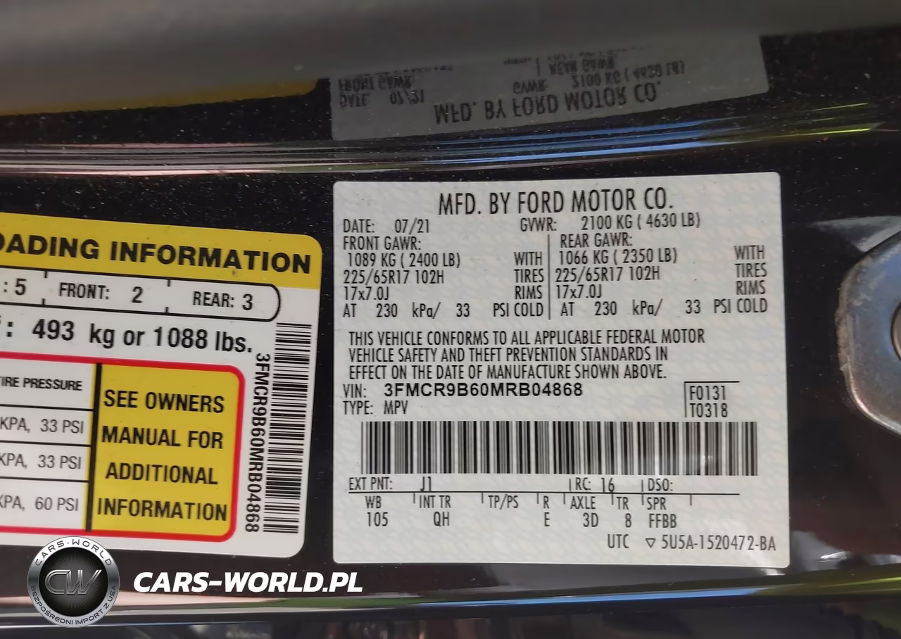 2021 Ford Bronco Sport Big Bend VIN:3FMCR9B60MRB04868 - 9