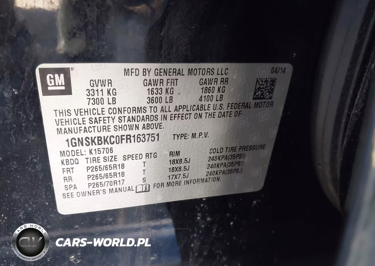 2015 Chevrolet Tahoe Lt VIN:1GNSKBKC0FR163751 - 9