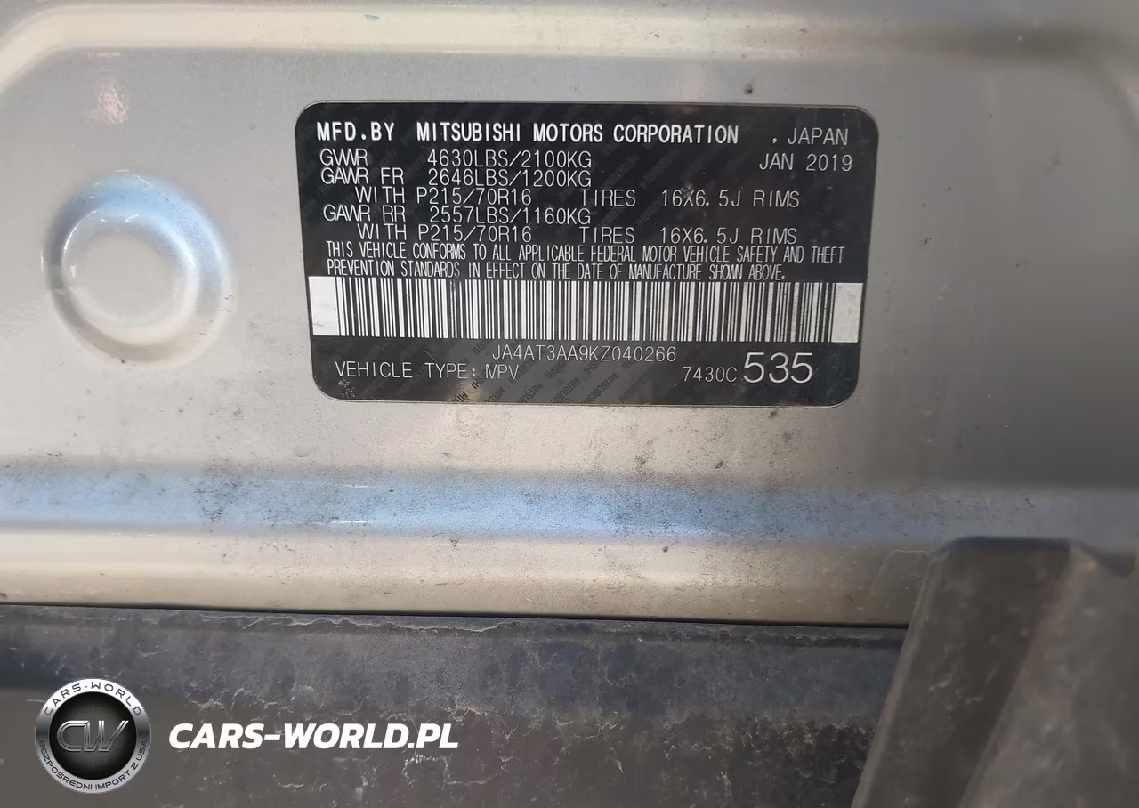 2019 Mitsubishi Eclipse Cross Es VIN:JA4AT3AA9KZ040266 - 9
