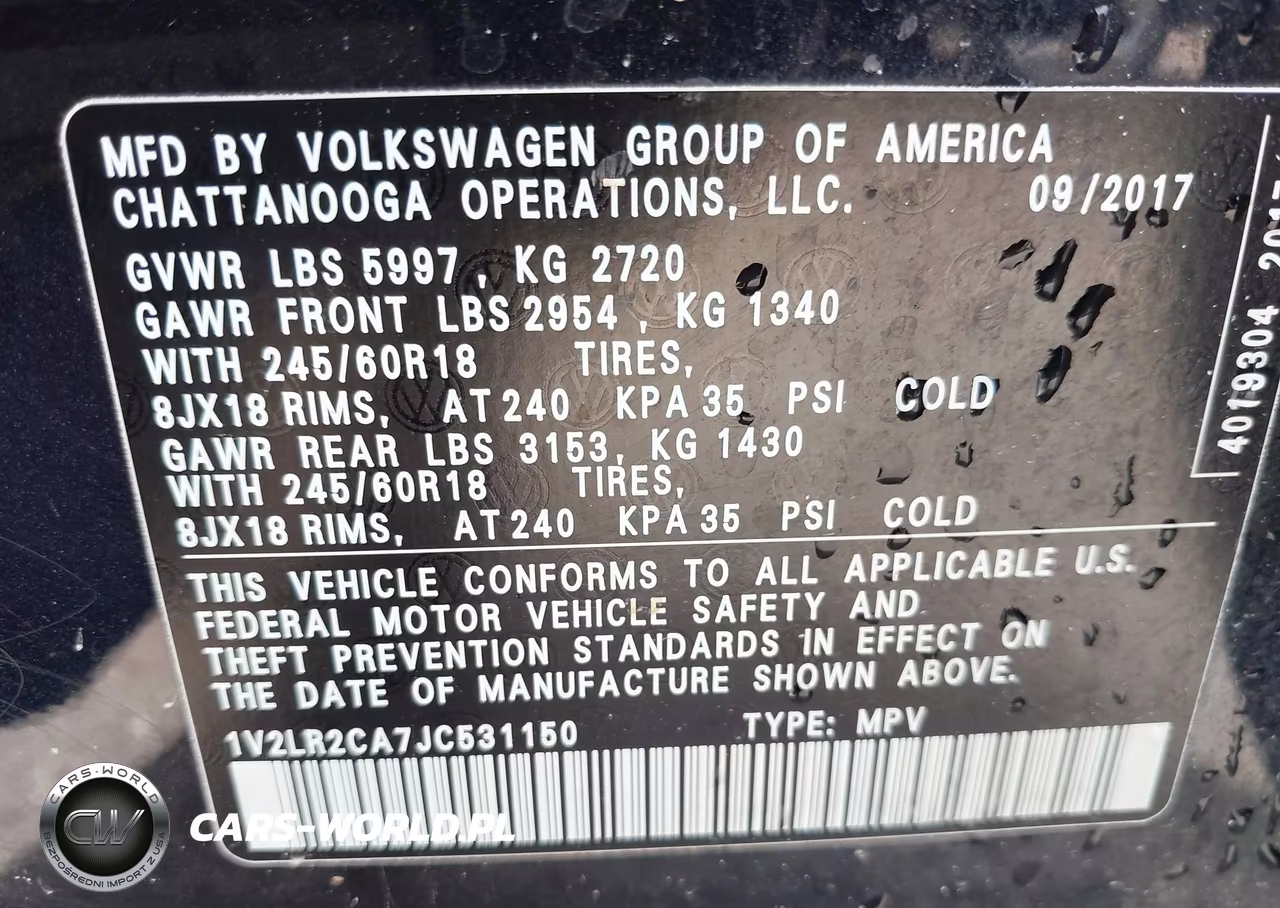 2018 Volkswagen Atlas Se VIN:1V2LR2CA7JC531150 - 9