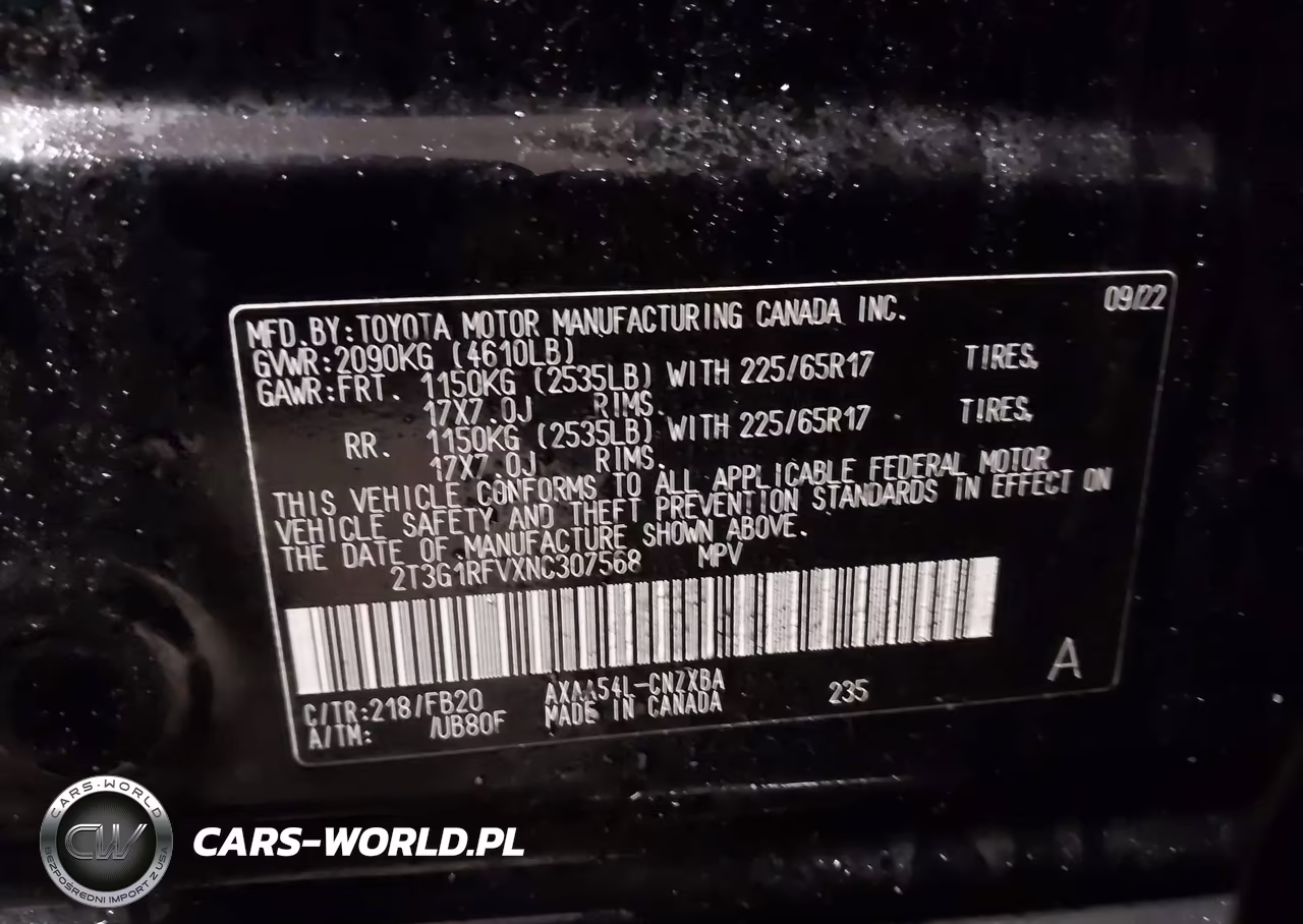 2022 Toyota Rav4 Le VIN:2T3G1RFVXNC307568 - 9