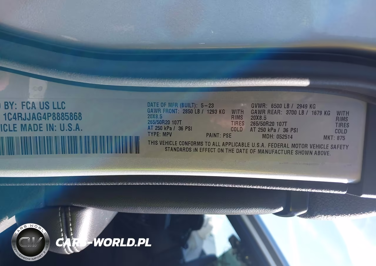 2023 Jeep Grand Cherokee L Altitude 4X2 VIN:1C4RJJAG4P8885868 - 9