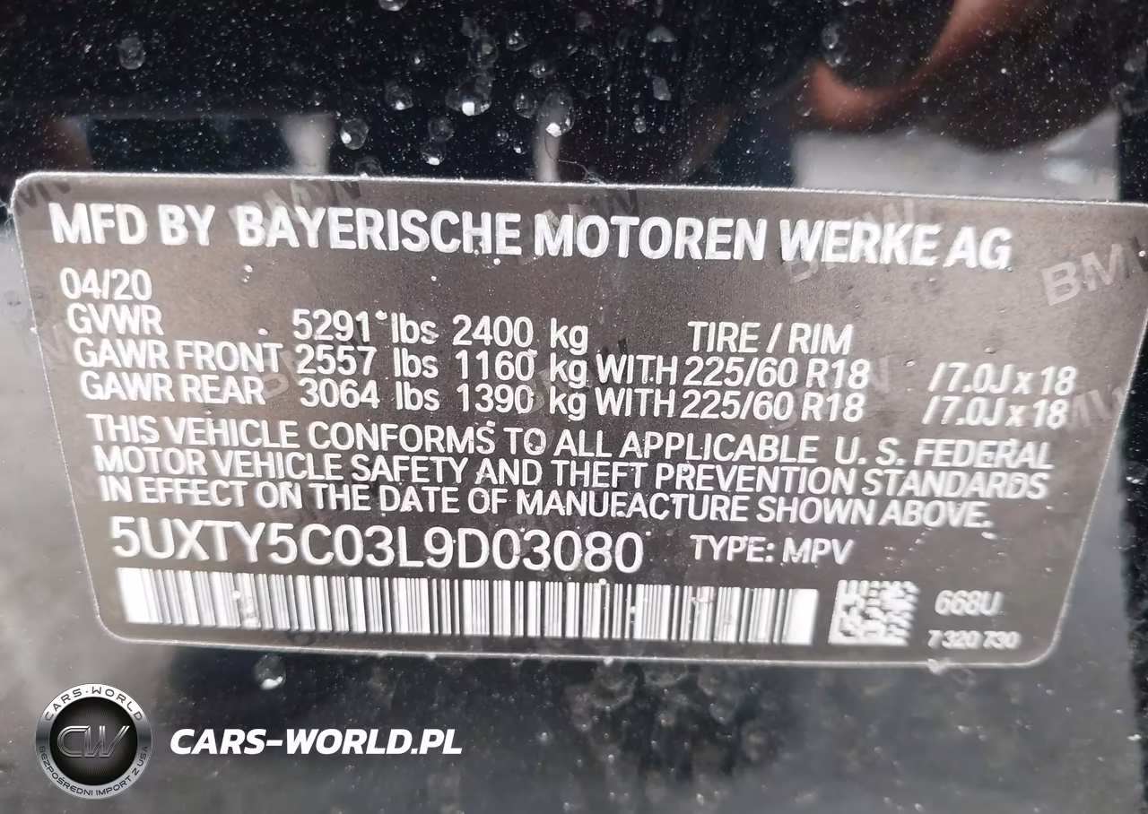 2020 BMW X3 xDrive30I VIN:5UXTY5C03L9D03080 - 9