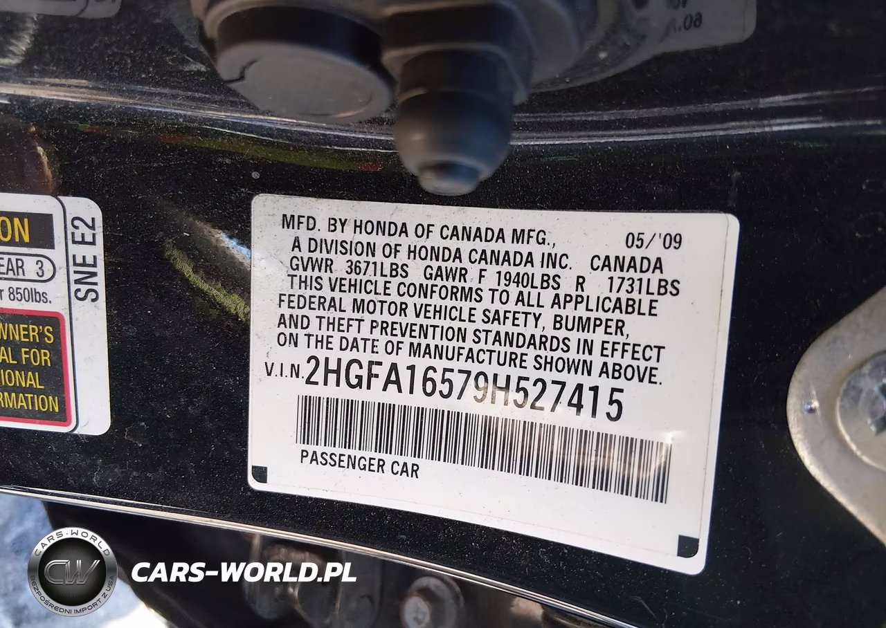 2009 Honda Civic Lx VIN:2HGFA16579H527415 - 9