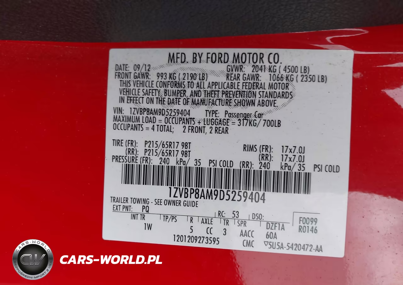 2013 Ford Mustang V6 VIN:1ZVBP8AM9D5259404 - 9