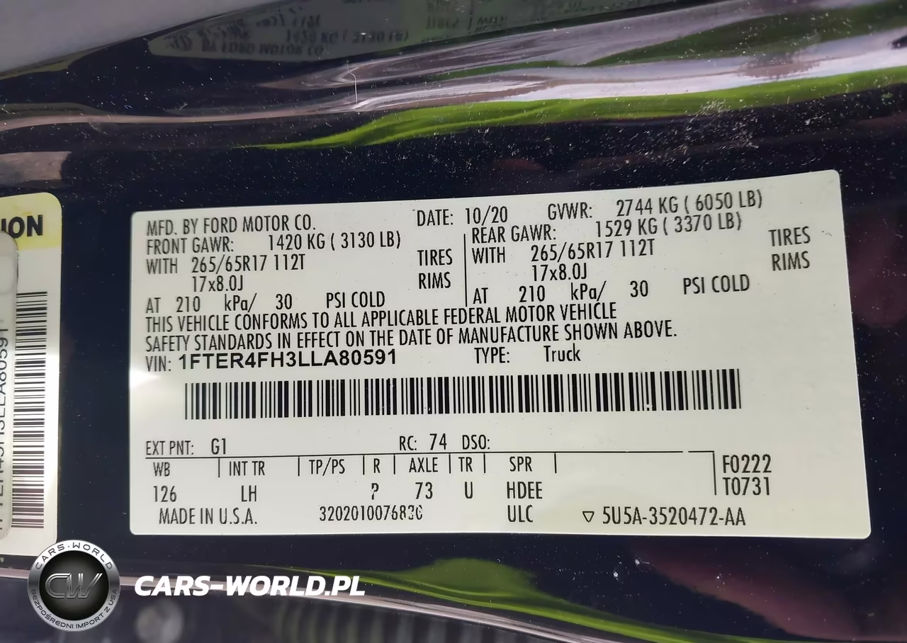 2020 Ford Ranger Xlt VIN:1FTER4FH3LLA80591 - 9
