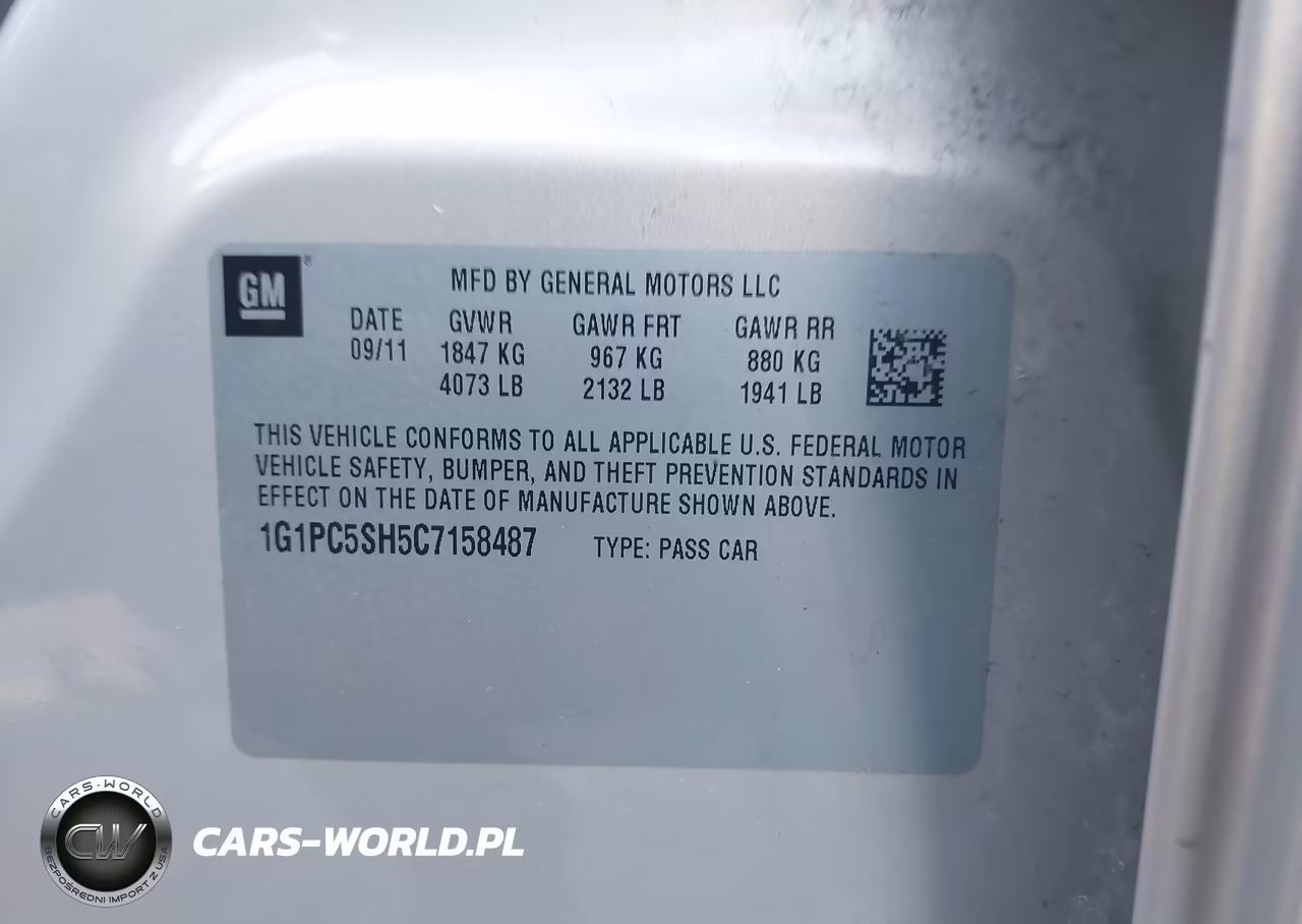 2012 Chevrolet Cruze Ls VIN:1G1PC5SH5C7158487 - 9