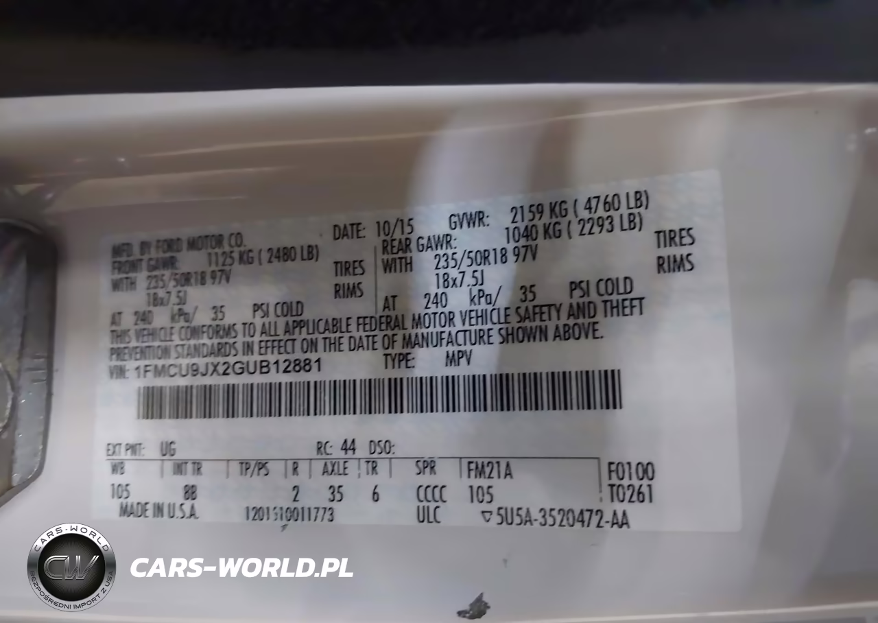 2016 Ford Escape Titanium VIN:1FMCU9JX2GUB12881 - 9