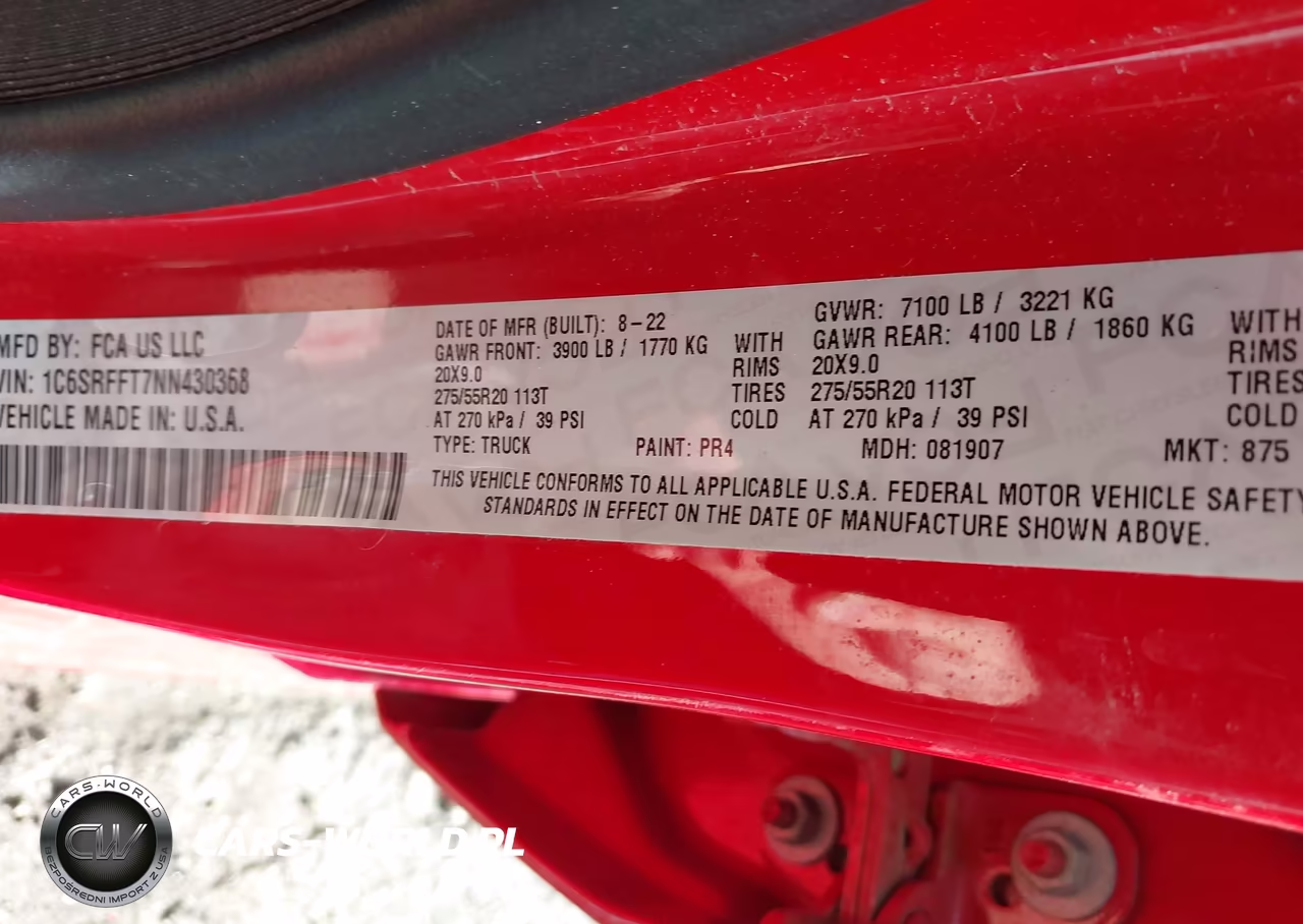 2022 Ram 1500 VIN:1C6SRFFT7NN430368 - 9