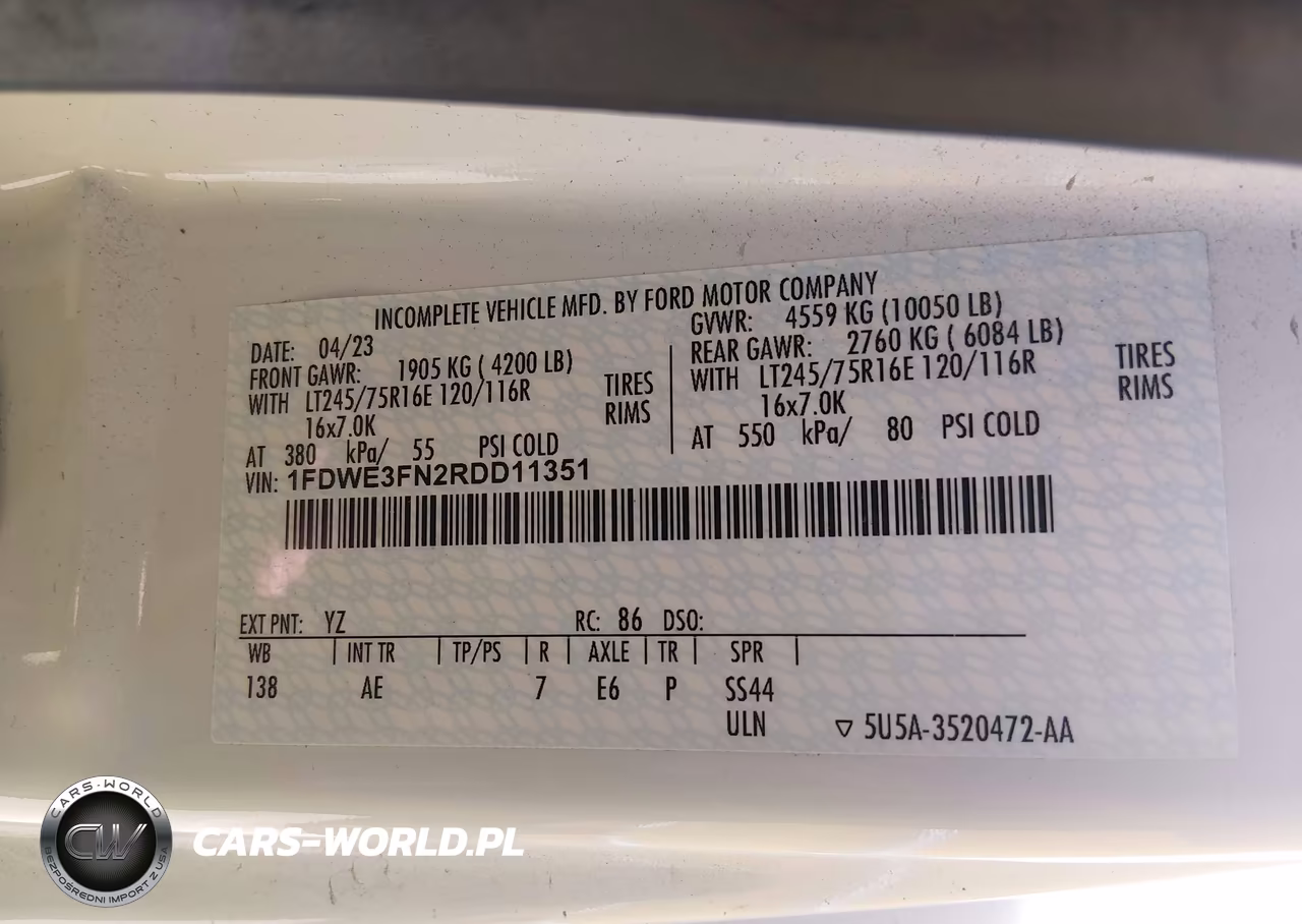 2024 Ford E-350 Cutaway VIN:1FDWE3FN2RDD11351 - 8