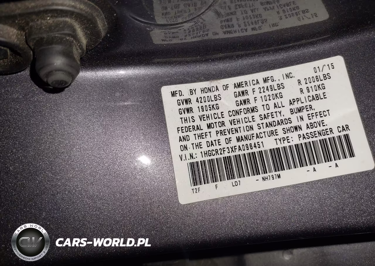 2015 Honda Accord Lx VIN:1HGCR2F3XFA096451 - 9