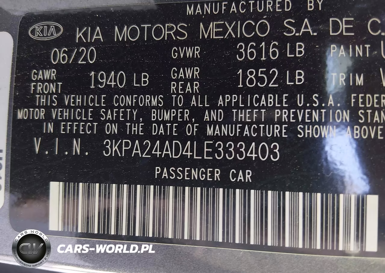 2020 Kia Rio S VIN:3KPA24AD4LE333403 - 9