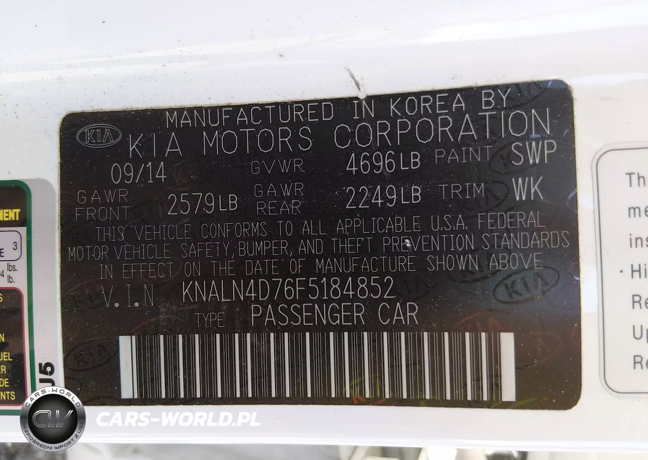 2015 Kia Cadenza Premium VIN:KNALN4D76F5184852 - 9