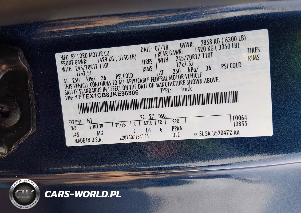 2018 Ford F150 Super Cab VIN:1FTEX1CB8JKE96806 - 9