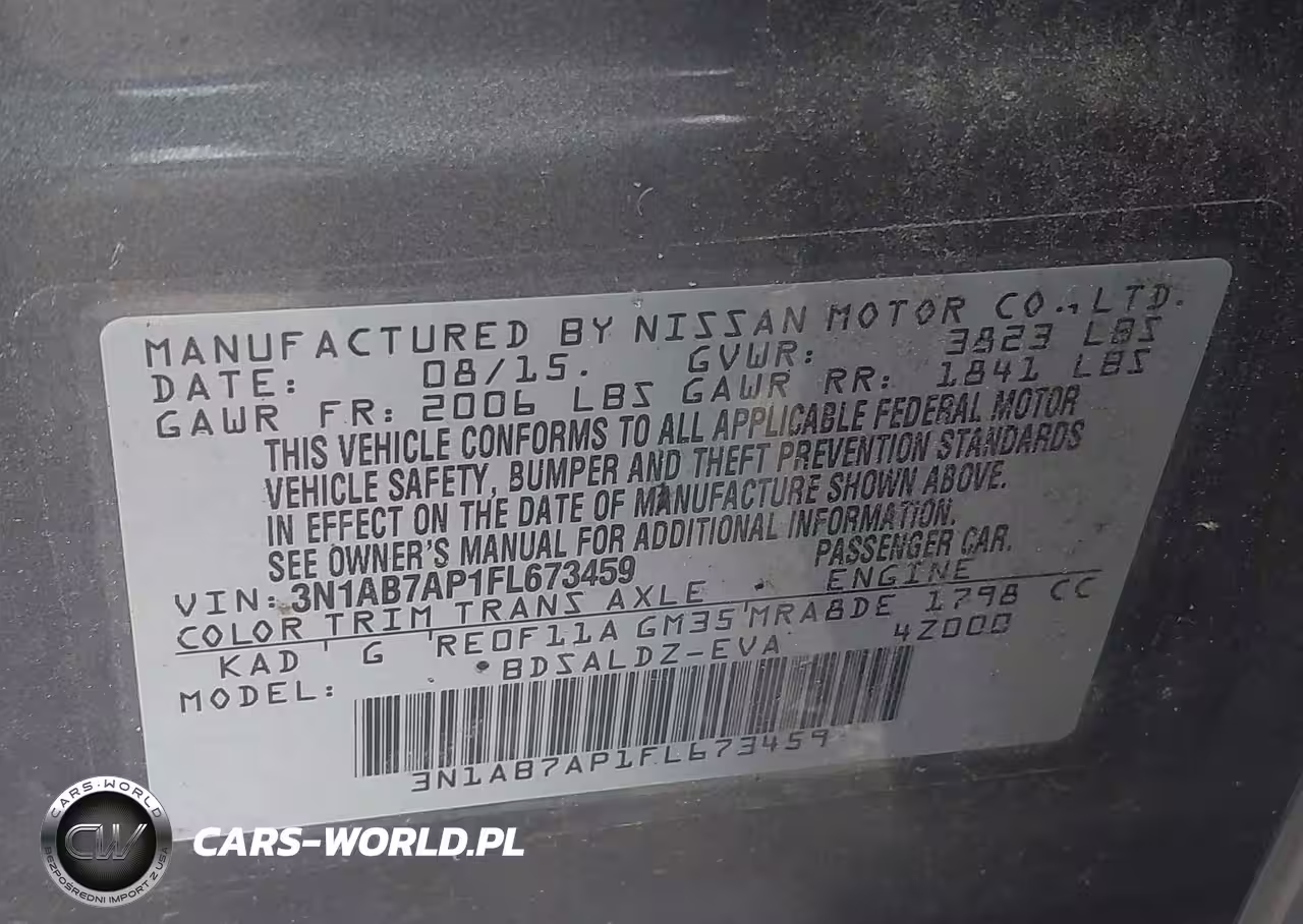 2015 Nissan Sentra Sv VIN:3N1AB7AP1FL673459 - 9