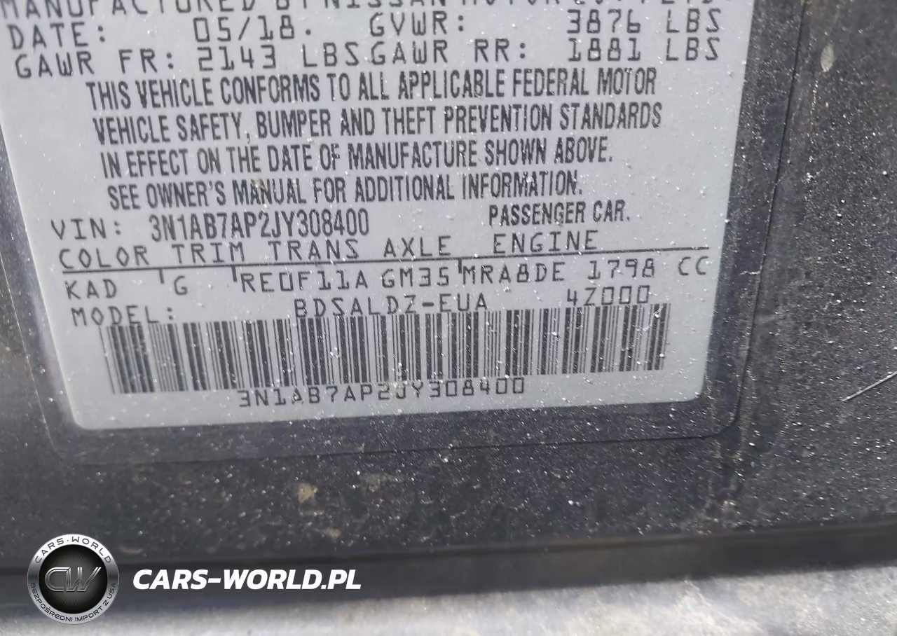 2018 Nissan Sentra Sv VIN:3N1AB7AP2JY308400 - 9
