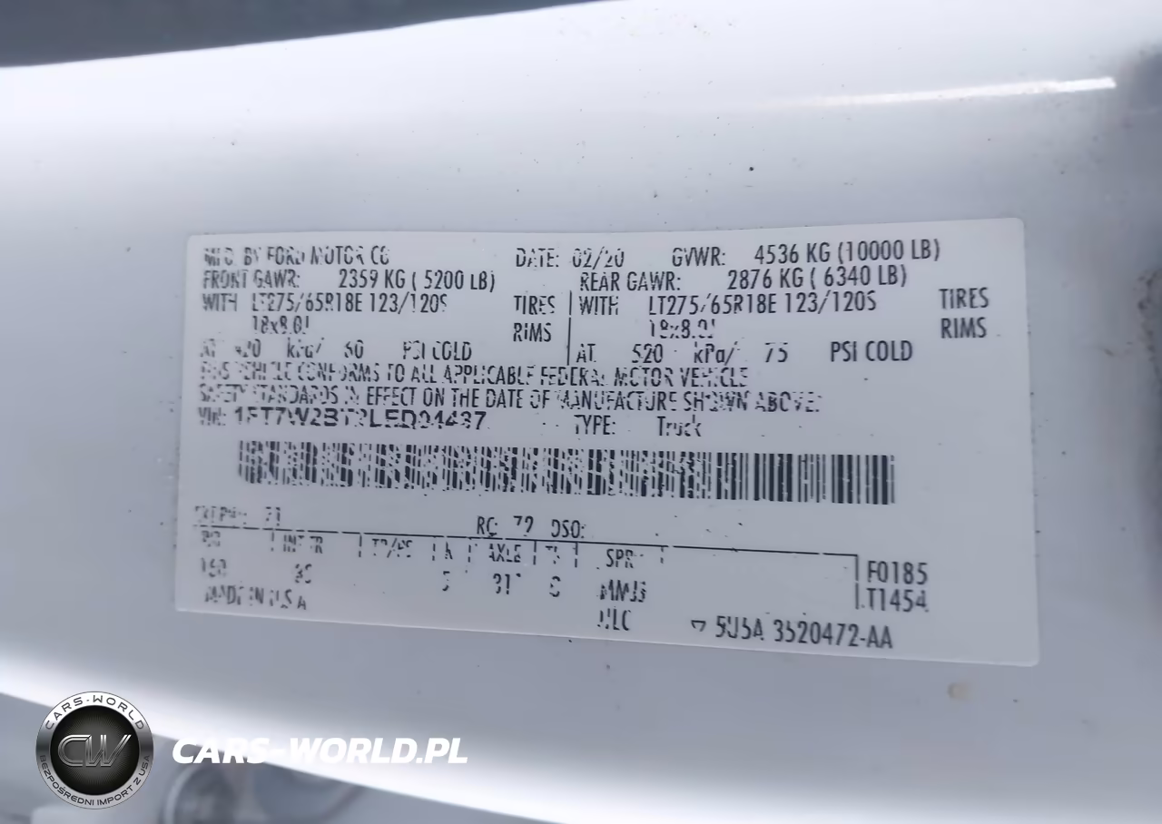 2020 Ford F-250 Xlt VIN:1FT7W2BT2LED04437 - 18