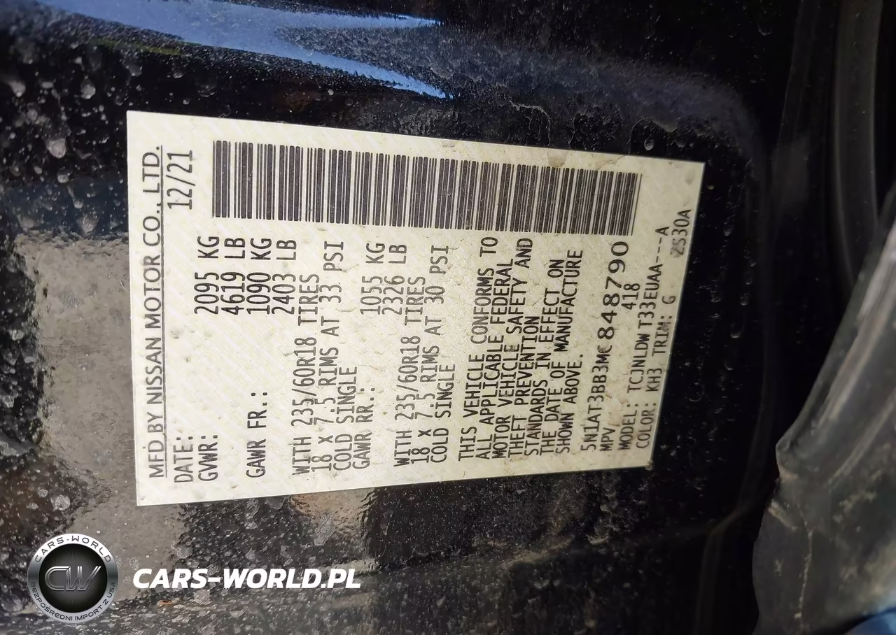 2021 Nissan Rogue Sv Intelligent Awd VIN:5N1AT3BB3MC848790 - 9