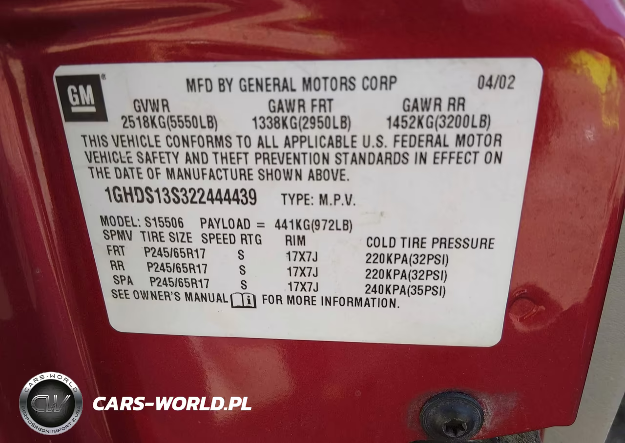 2002 Oldsmobile Bravada VIN:1GHDS13S322444439 - 9