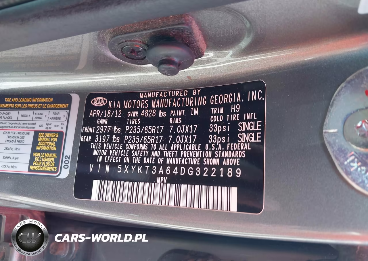 2013 Kia Sorento Lx VIN:5XYKT3A64DG322189 - 9