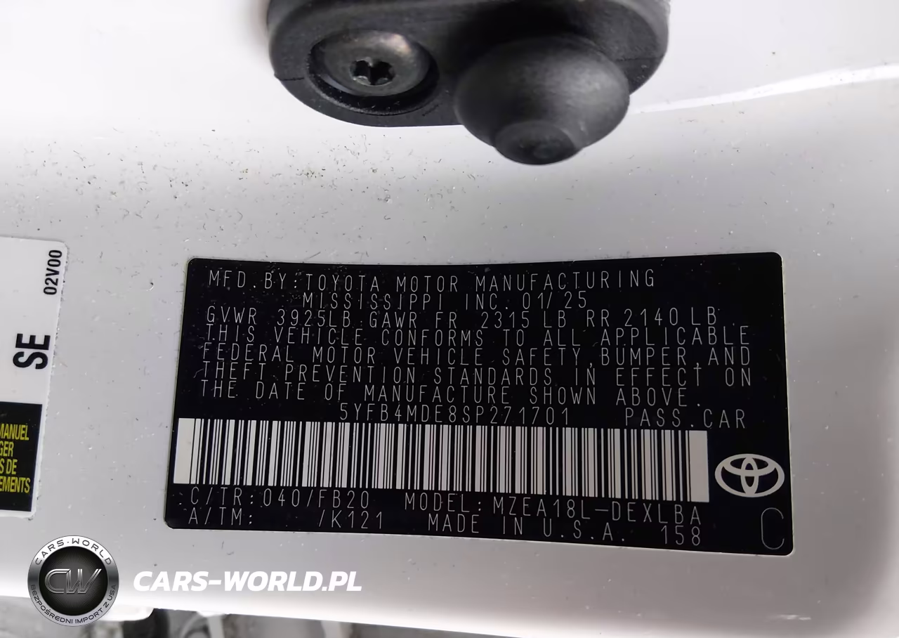 2025 Toyota Corolla Le VIN:5YFB4MDE8SP271701 - 9