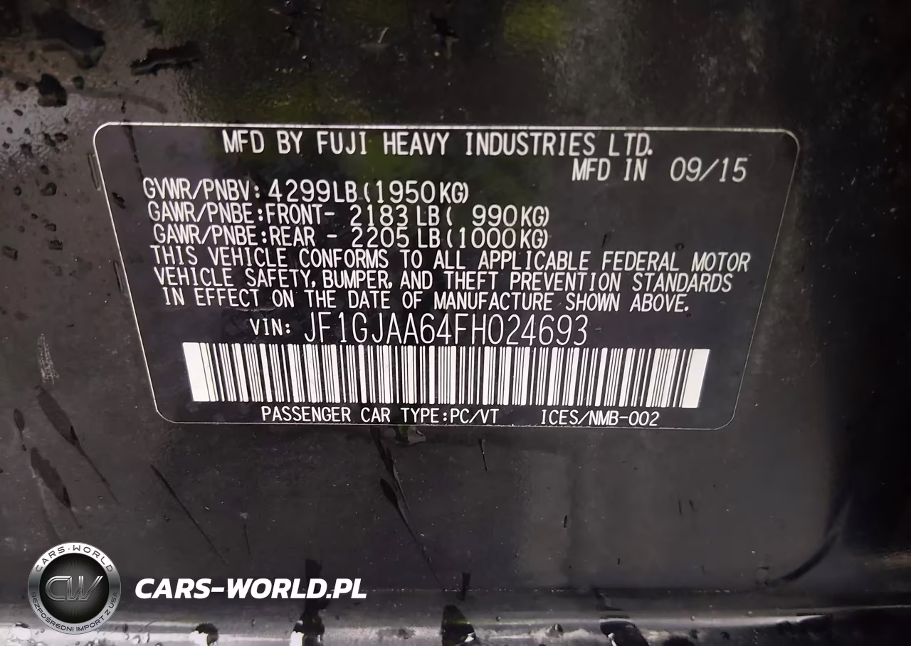 2015 Subaru Impreza 2.0I VIN:JF1GJAA64FH024693 - 9