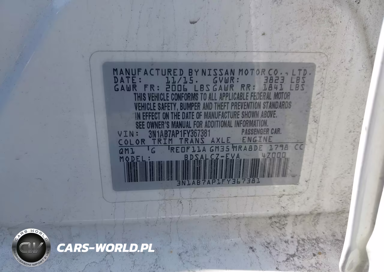 2015 Nissan Sentra S VIN:3N1AB7AP1FY367381 - 9