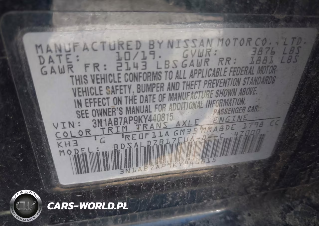 2019 Nissan Sentra Sv VIN:3N1AB7AP9KY440815 - 9