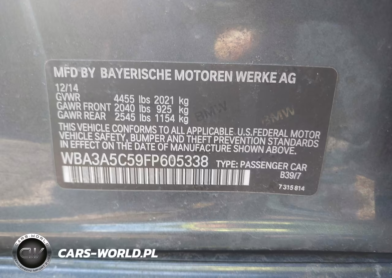 2015 BMW 328I VIN:WBA3A5C59FP605338 - 9
