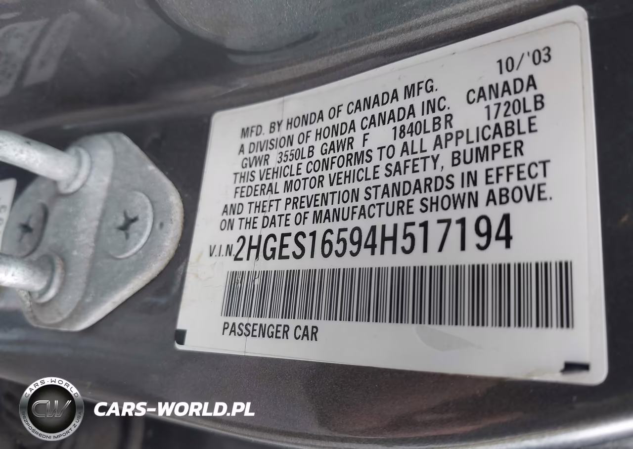 2004 Honda Civic Lx VIN:2HGES16594H517194 - 9