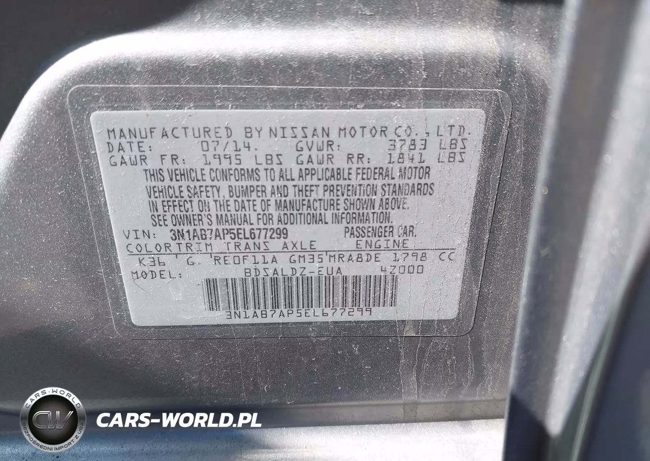 2014 Nissan Sentra Fe+ S-Fe+ Sv-S-Sl-Sr-Sv VIN:3N1AB7AP5EL677299 - 9