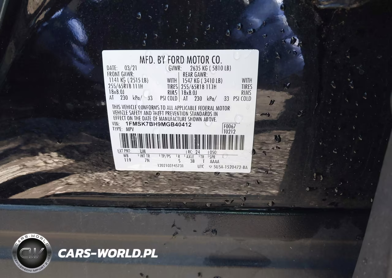 2021 Ford Explorer VIN:1FMSK7BH9MGB40412 - 9