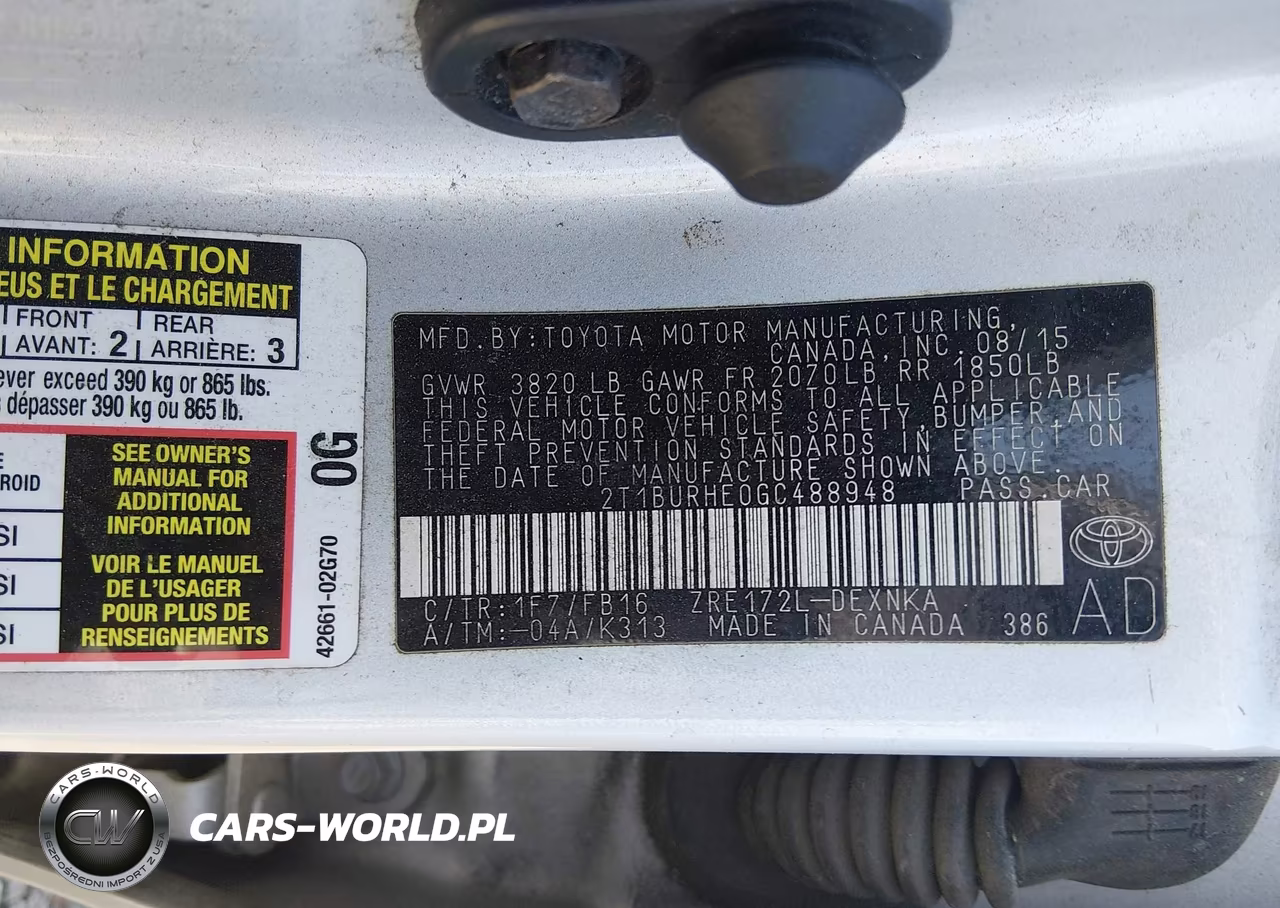 2016 Toyota Corolla Le VIN:2T1BURHE0GC488948 - 9