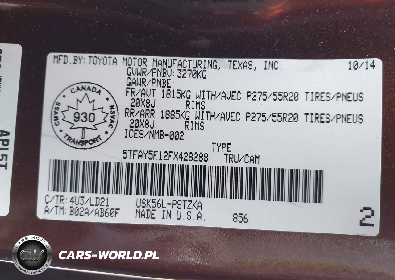 2015 Toyota Tundra Platinum 5.7L V8 VIN:5TFAY5F12FX428288 - 9