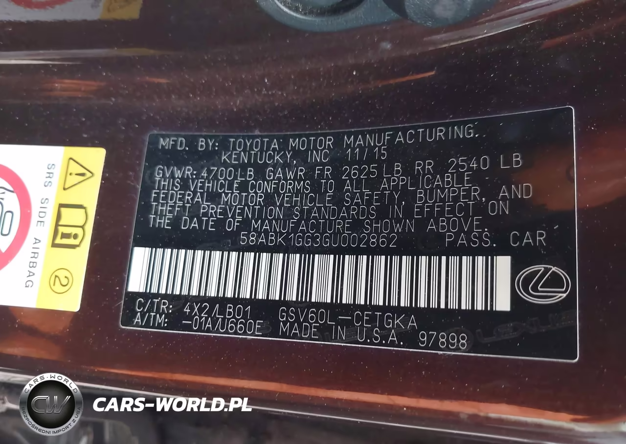 2016 Lexus Es 350 VIN:58ABK1GG3GU002862 - 9