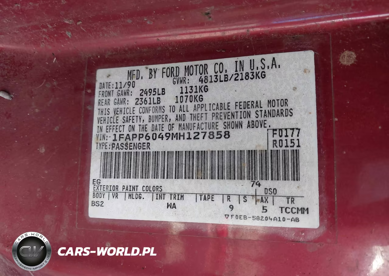 1991 Ford Thunderbird VIN:1FAPP6049MH127858 - 9