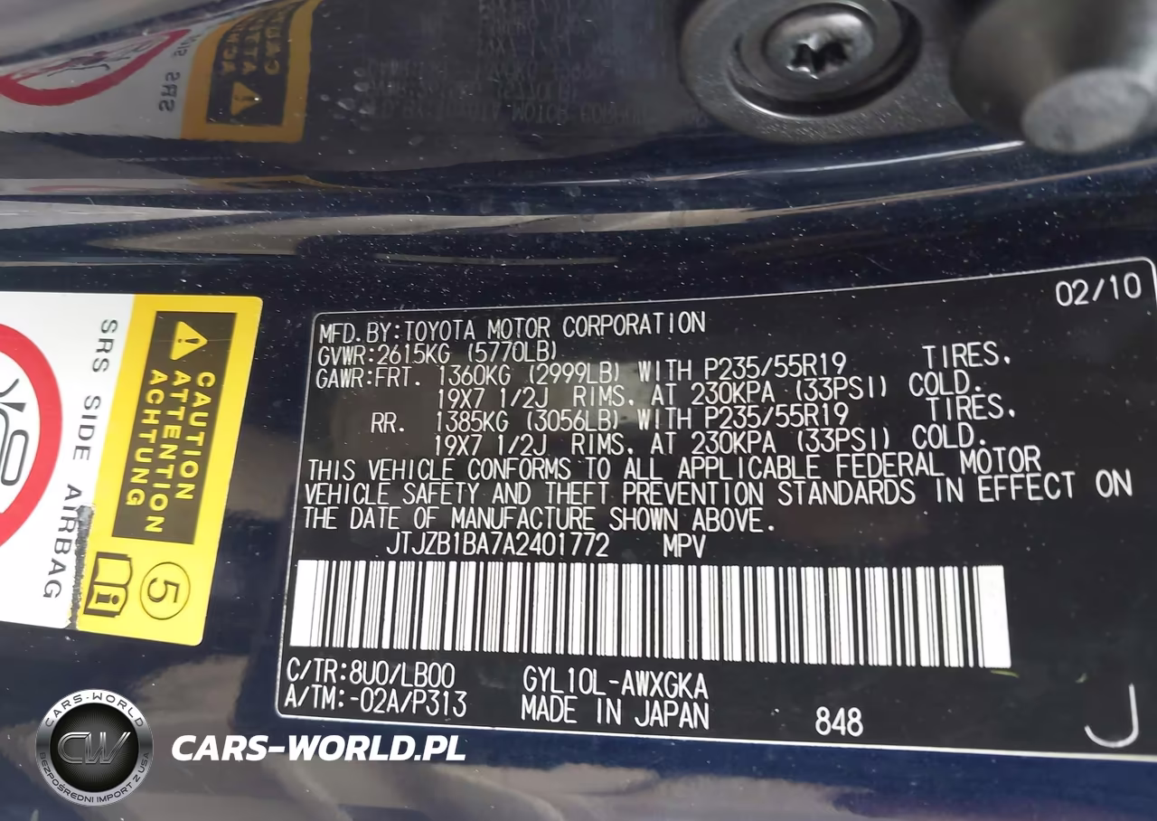 2010 Lexus Rx 450H VIN:JTJZB1BA7A2401772 - 9