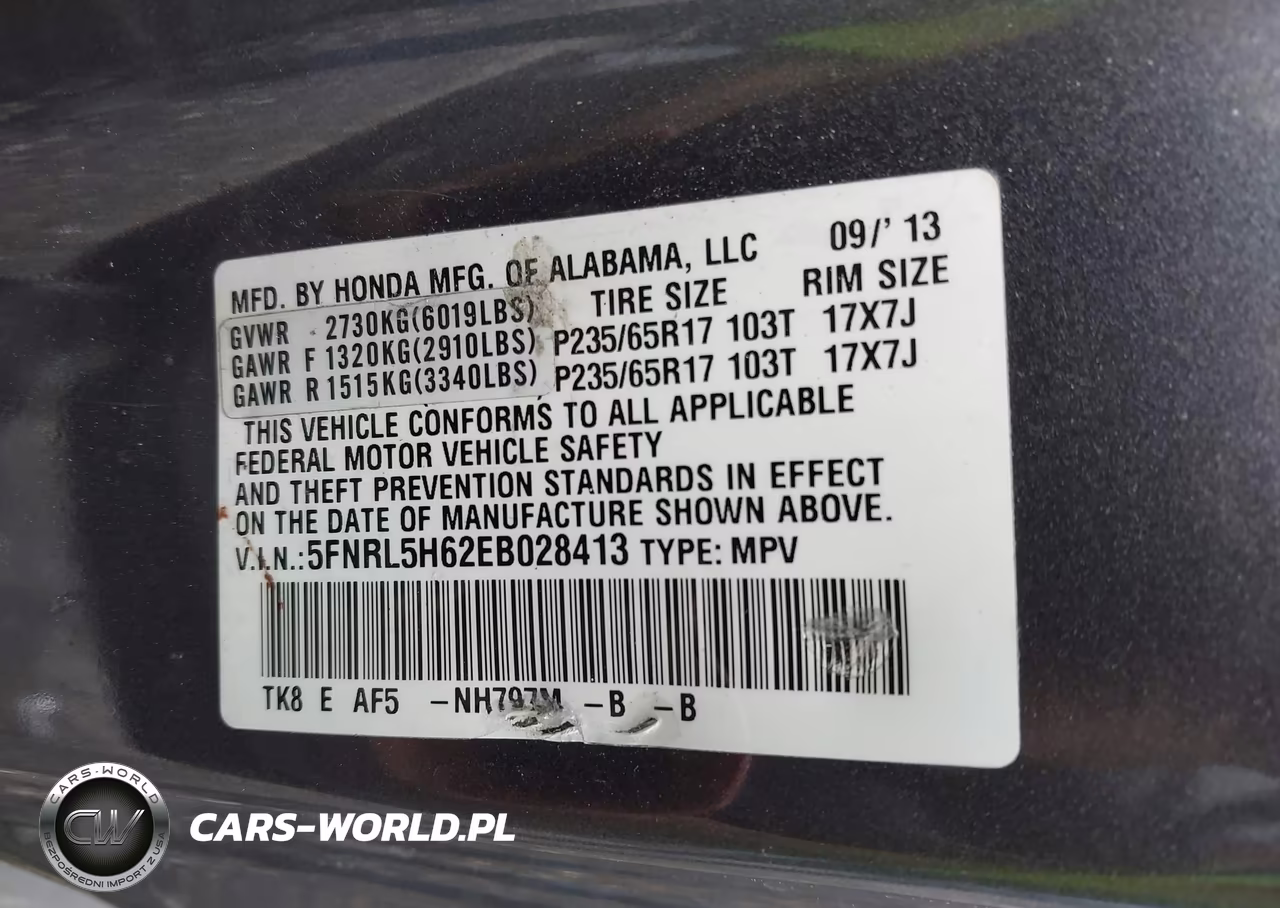 2014 Honda Odyssey Ex-L VIN:5FNRL5H62EB028413 - 9