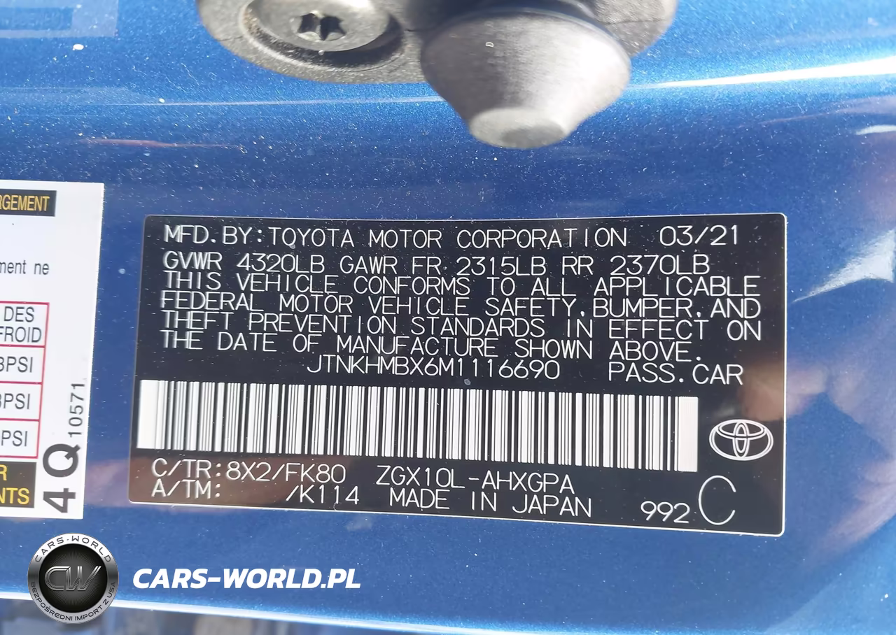 2021 Toyota C-Hr Xle VIN:JTNKHMBX6M1116690 - 9