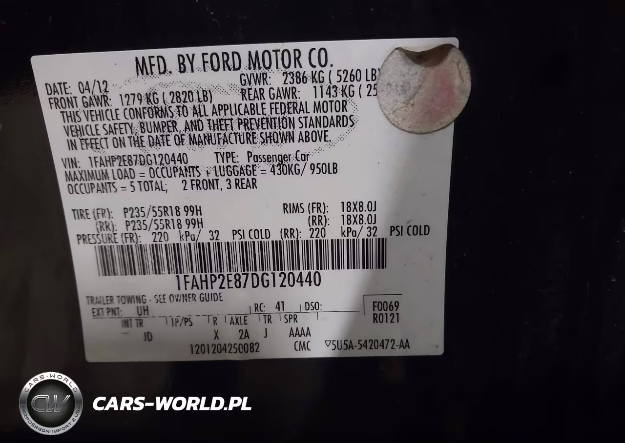2013 Ford Taurus Sel VIN:1FAHP2E87DG120440 - 9