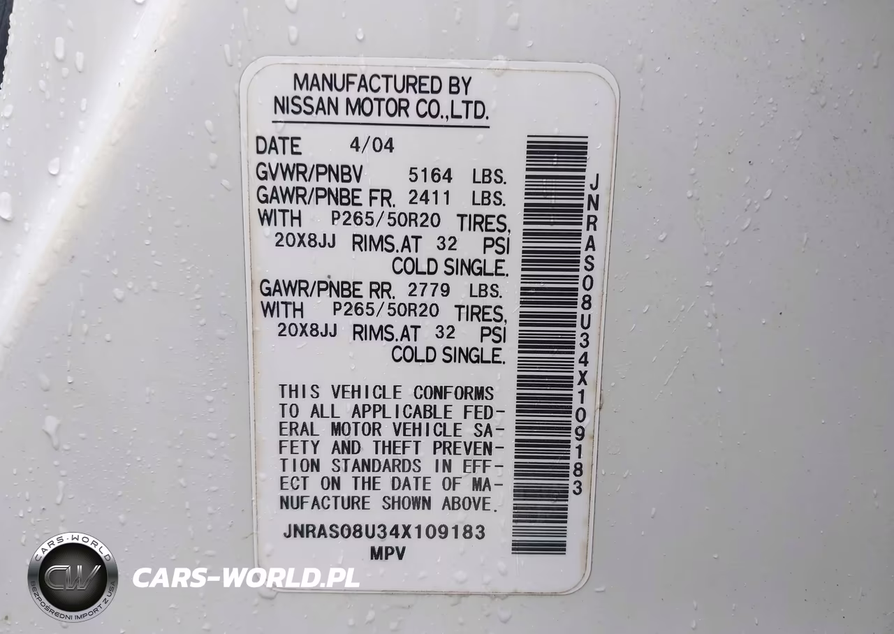 2004 Infiniti Fx35 VIN:JNRAS08U34X109183 - 9