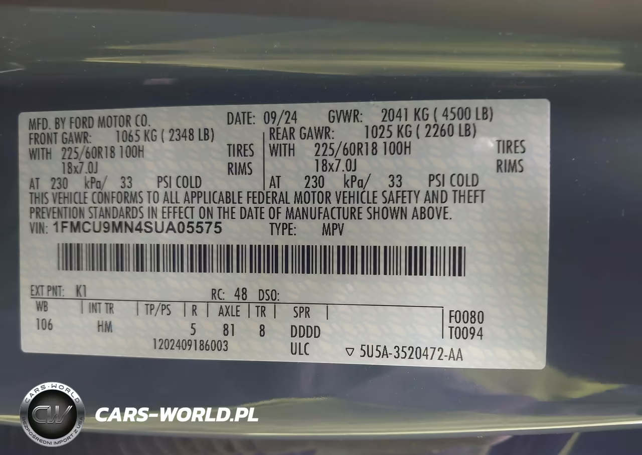 2025 Ford Escape St-Line VIN:1FMCU9MN4SUA05575 - 9